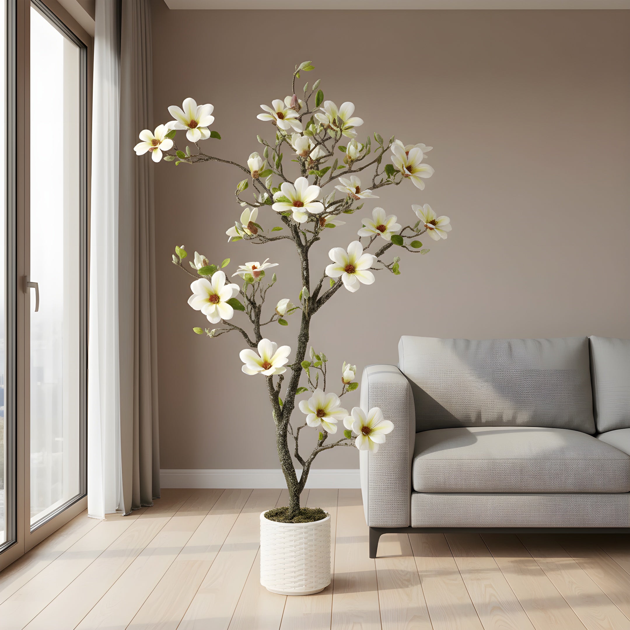 Magnolia Artificiel Éternel - Arbre à Fleurs Élégantes