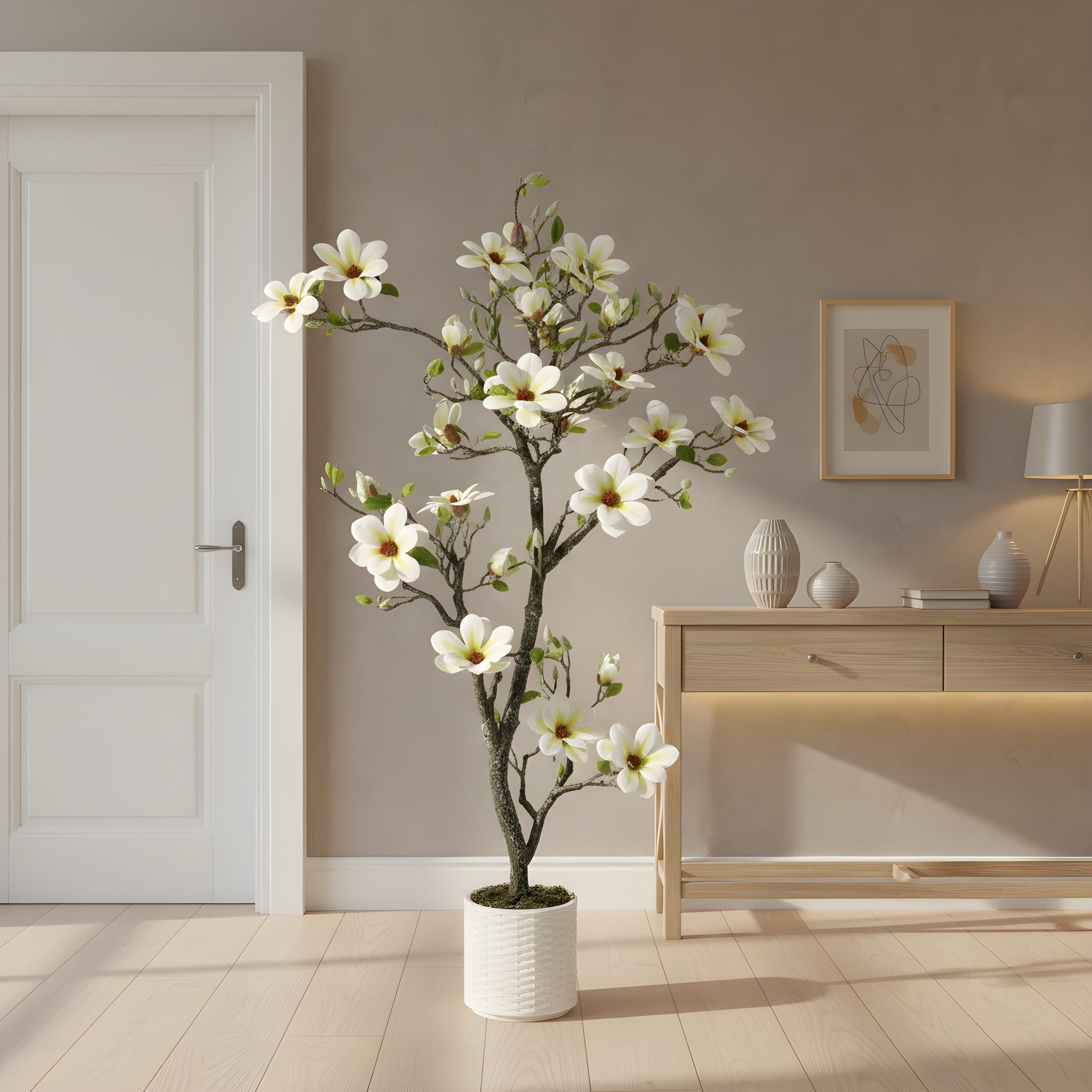 Magnolia Artificiel Éternel - Arbre à Fleurs Élégantes