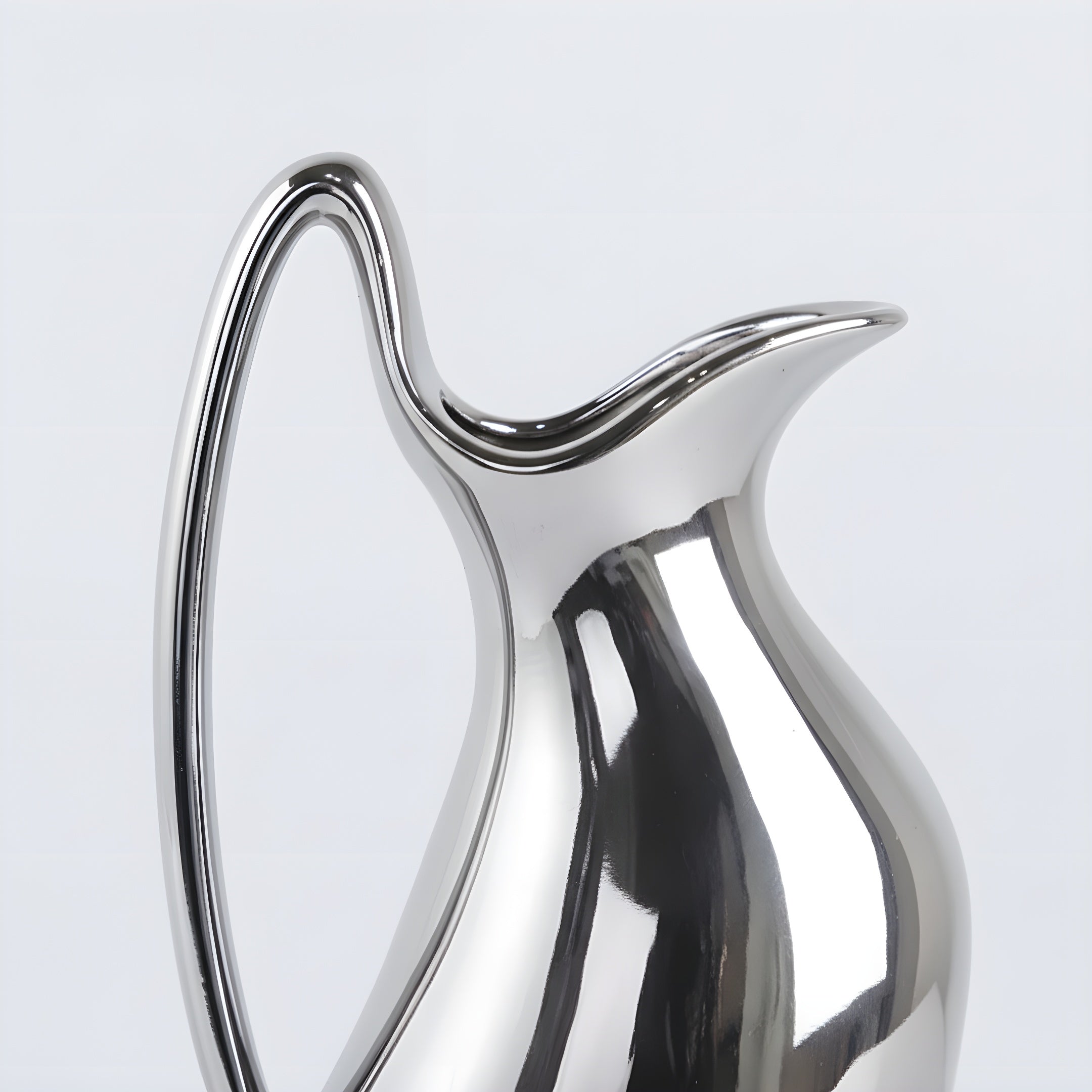 Vase Céramique Sculptural - Éclat Argent