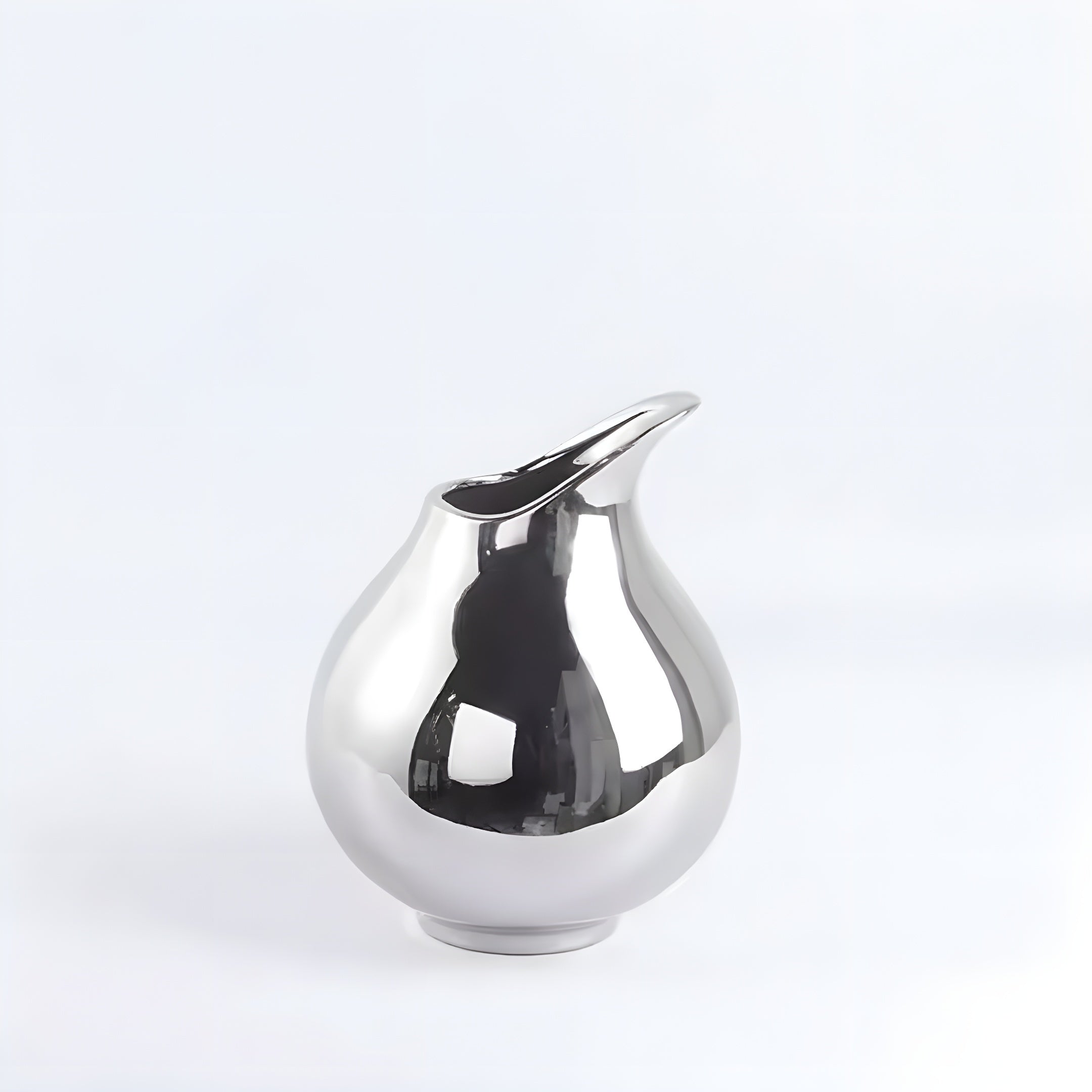 Vase Céramique Sculptural - Éclat Argent