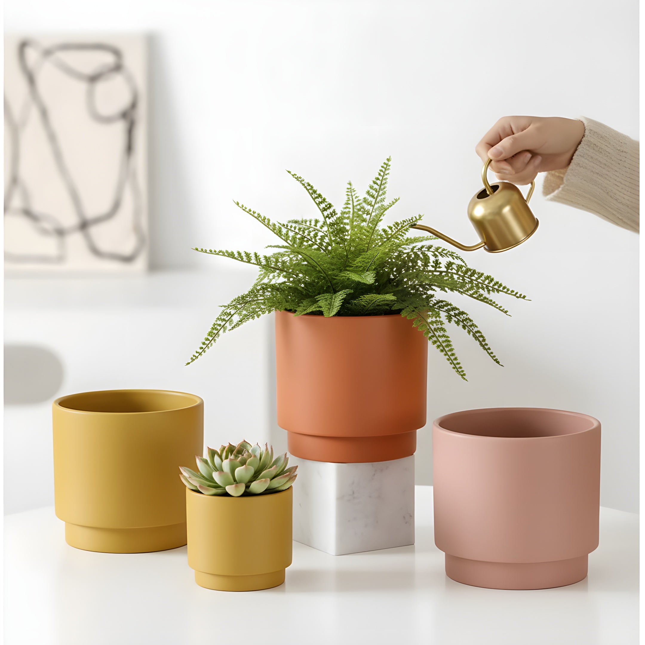 Pot de Fleur Céramique Minimal - Atelier Botanique