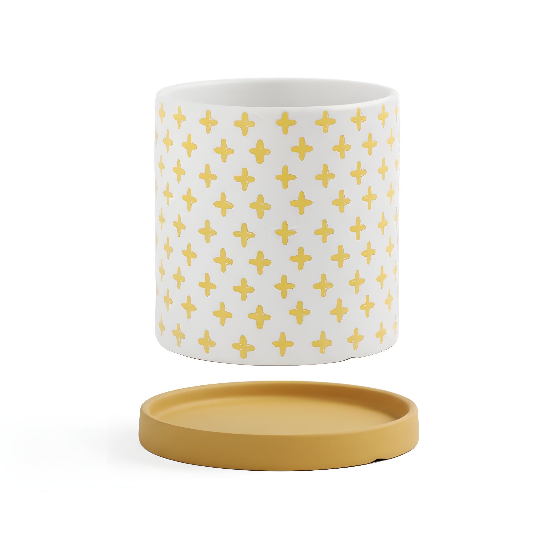 Pot de Fleur Céramique Nordique - Motifs Géométriques