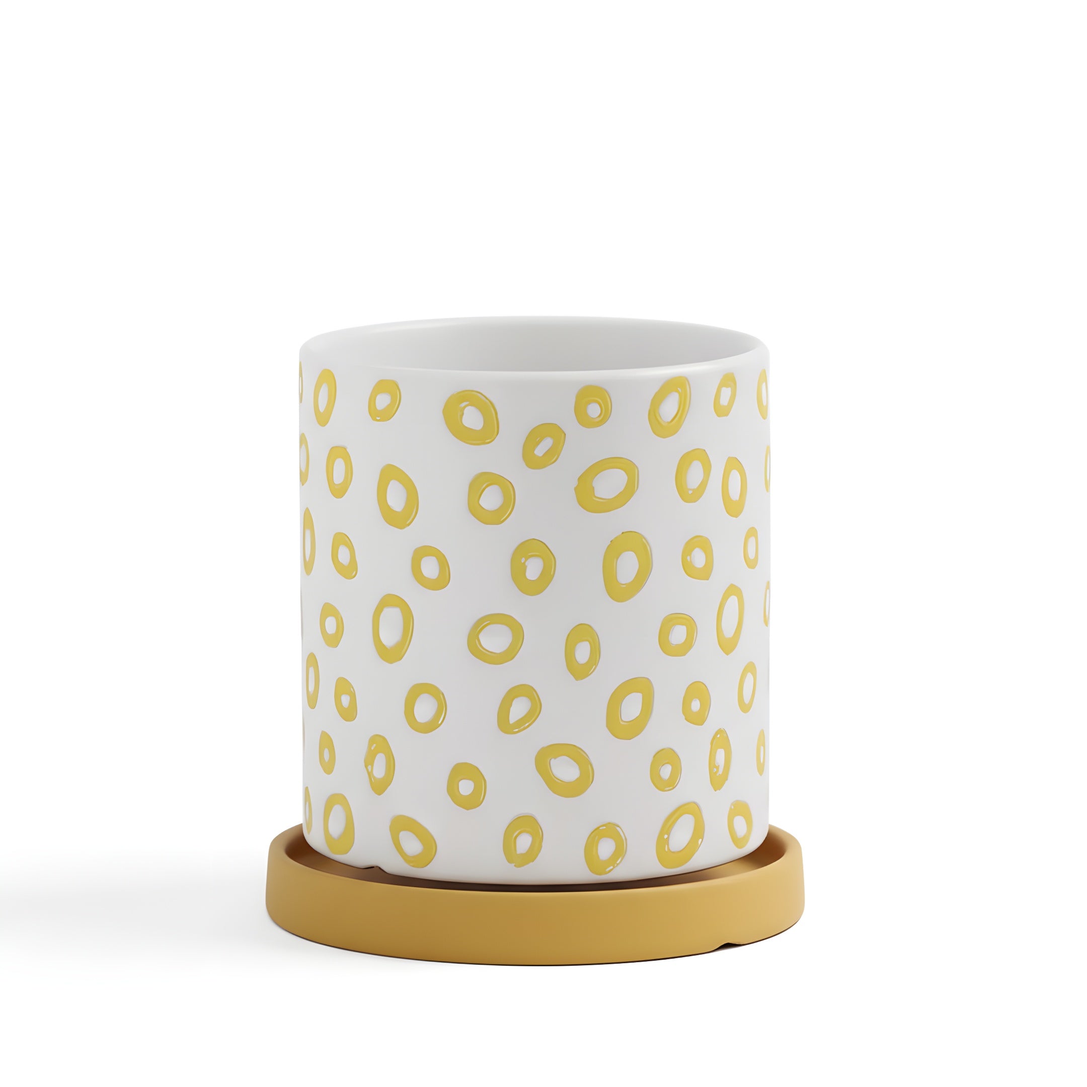 Pot de Fleur Céramique Nordique - Motifs Géométriques