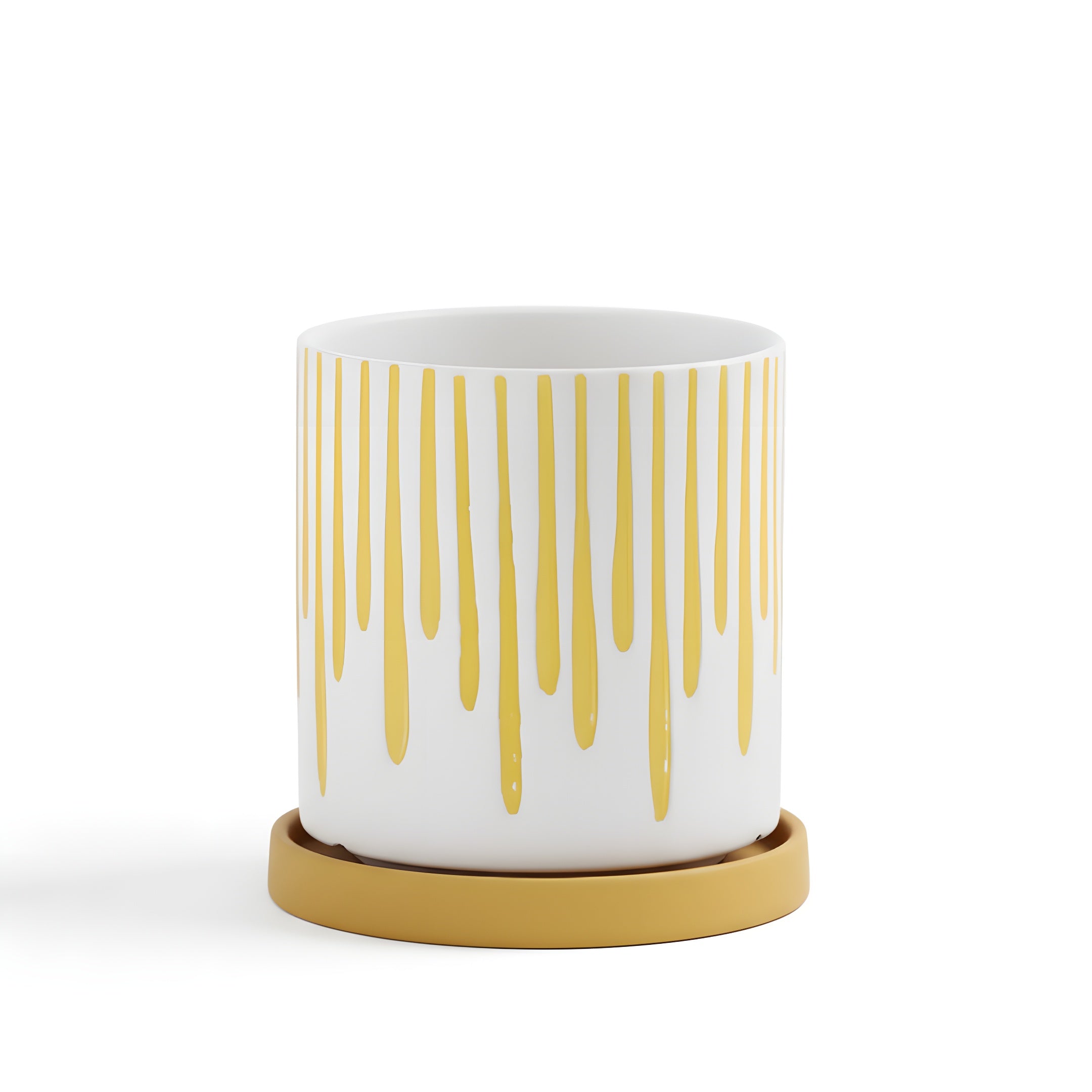 Pot de Fleur Céramique Nordique - Motifs Géométriques